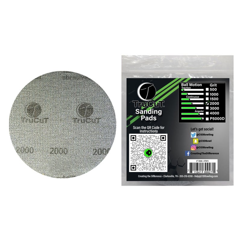 Creating the Difference TruCut Sanding Pads | Made Specifically for Bowling Balls | Resurfacing â€“ Surface Management (2000 Grit, 6 inch) - Image 1